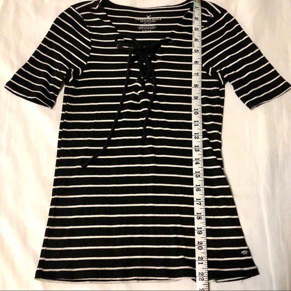 AEO Lace-up Neckline body hugging top - Picture 3 of 7